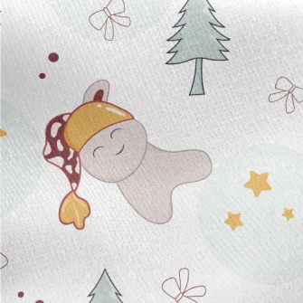 Cute Bunny Monster Jersey Backed Fleece