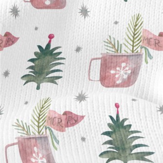 Watercolor Christmas Elements Stretch Jersey
