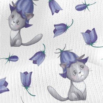 Cat Wearing Blue Bellflowers Stretch Jersey