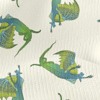 Scary Blue-green Flying Dragon Stretch Jersey