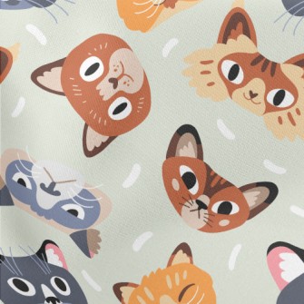 Naughty Cat With Rich Expressi Lightweight Cotton Poplin