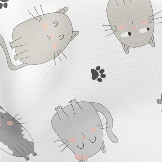 The Quirky Gray Cat Lightweight Cotton Poplin