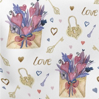 Bouquet Of Flowers In Envelope Lightweight Cotton Poplin