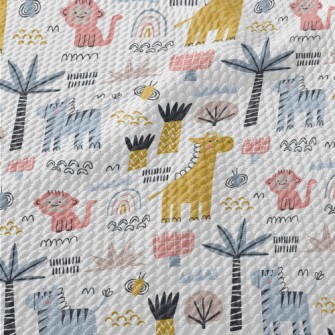 Silly And Cute Animals Birdseye Piqué