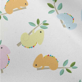 Colorful Chameleon On A Branch Chiffon