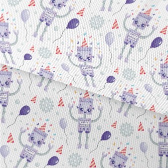 Cartoon Robot Celebrating Birt Waterproof Oxford