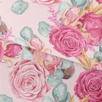 Retro Realistic Pink Roses Waterproof Oxford
