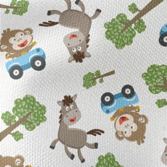 A Driving Monkey Chasing A Hor Waterproof Canvas