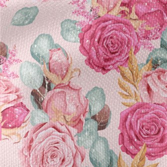 Retro Realistic Pink Roses Waterproof Canvas
