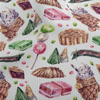 Watercolor Desserts From Aroun Athletic Mesh Flat Back