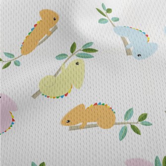 Colorful Chameleon On A Branch Athletic Mesh Flat Back