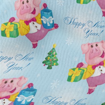 Pink Pig Decorated With Lights Terry
