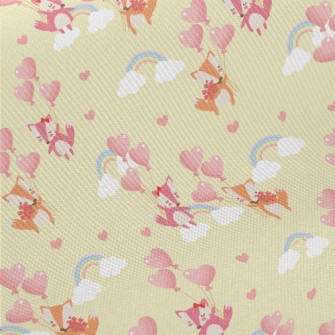 Fox Couple Floating In The Sky Twill