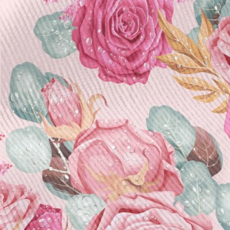 Retro Realistic Pink Roses Standard Corduroy