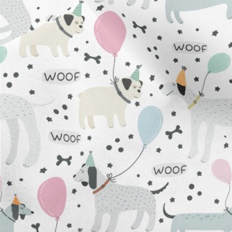 Cartoon Dog With Balloon Micro Fleece