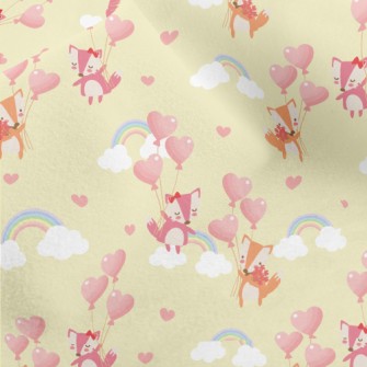 Fox Couple Floating In The Sky Micro Fleece