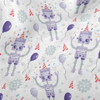 Cartoon Robot Celebrating Birt Minky