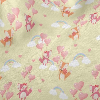 Fox Couple Floating In The Sky Minky