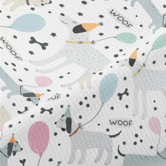 Cartoon Dog With Balloon Piqué