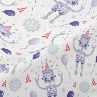 Cartoon Robot Celebrating Birt Piqué
