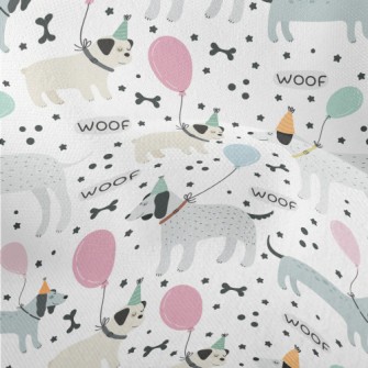 Cartoon Dog With Balloon Lightweight Performance Linen