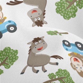 A Driving Monkey Chasing A Hor Lightweight Performance Linen