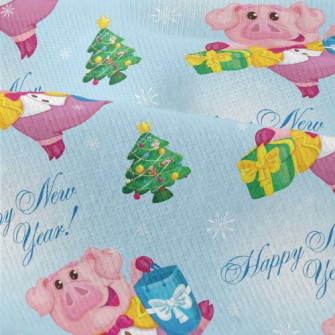Pink Pig Decorated With Lights Modern Jersey