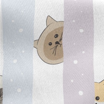 Cute Kitten Sticking Its Head  Jersey Backed Fleece