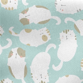 Lazy Two-tone Cat Jersey Backed Fleece