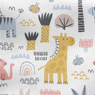 Silly And Cute Animals Jersey Backed Fleece