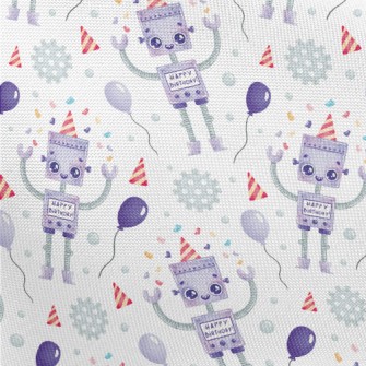 Cartoon Robot Celebrating Birt Pongee