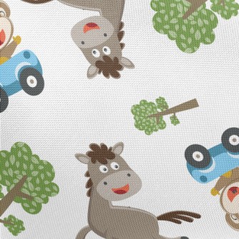 A Driving Monkey Chasing A Hor Pongee