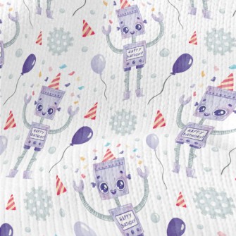 Cartoon Robot Celebrating Birt Stretch Jersey