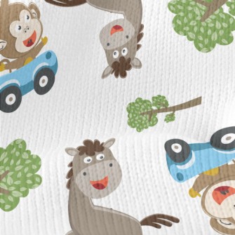A Driving Monkey Chasing A Hor Stretch Jersey