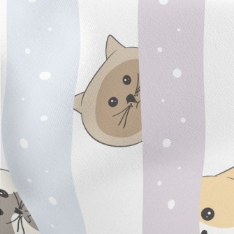 Cute Kitten Sticking Its Head  Lightweight Cotton Poplin