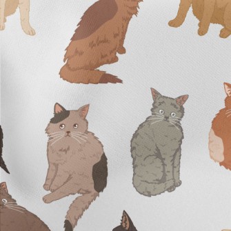 Frightened Cats Lightweight Cotton Poplin