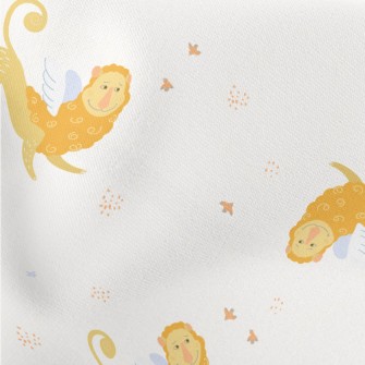 Weird Lion With Wings Lightweight Cotton Poplin