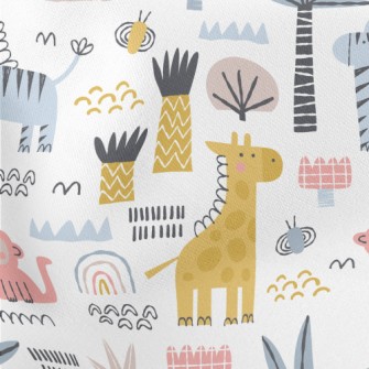 Silly And Cute Animals Lightweight Cotton Poplin