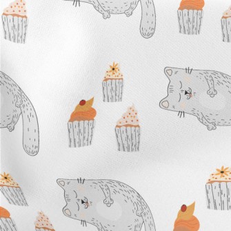 Satisfied Cat After Eating Lightweight Cotton Poplin