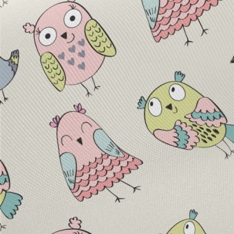Unique Baby Owl Midweight Cotton Poplin
