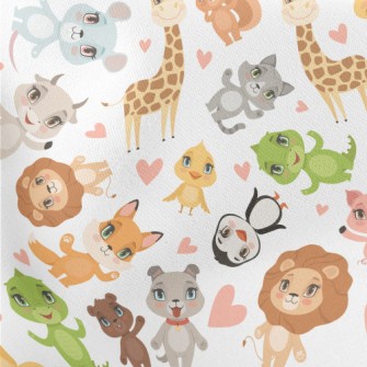Happy Animal Friends Lightweight Cotton Poplin