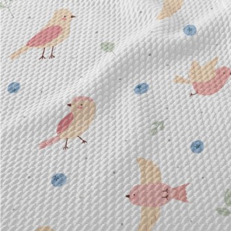 A Diligent Bird Looking For Fo Birdseye Piqué