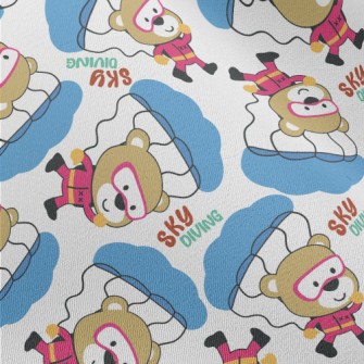 Cute Little Bear Skydiving Chiffon