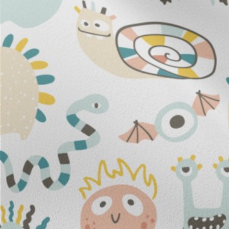 Cute Monsters In Minimalist St Chiffon
