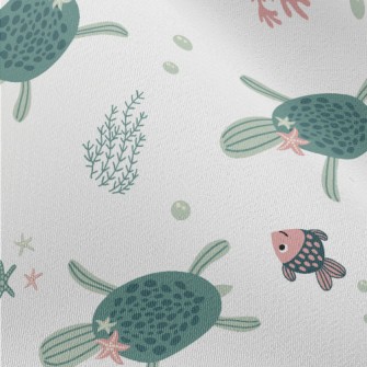 Sea Turtle Swimming With Fish Chiffon