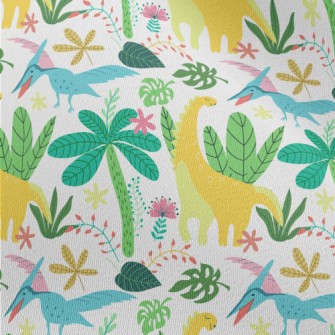 Happy Dinosaur In The Jungle Chiffon