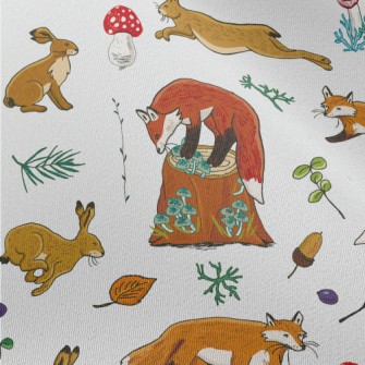 Forest Animals Fox And Hare Chiffon