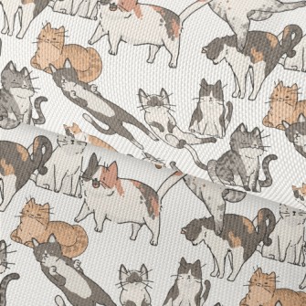 Hand Drawn Doodles Of Cat Life Waterproof Oxford