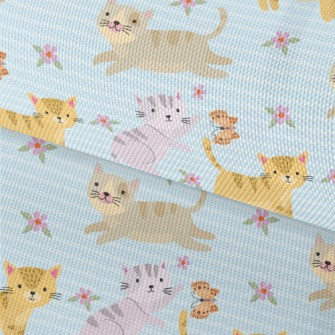 Kittens Chasing Butterflies Waterproof Oxford