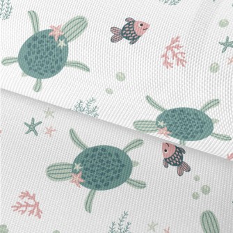 Sea Turtle Swimming With Fish Waterproof Oxford